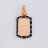 Dije Placa Rectangular Ovalada 3.5g / 3cm Oro Rosa 18K