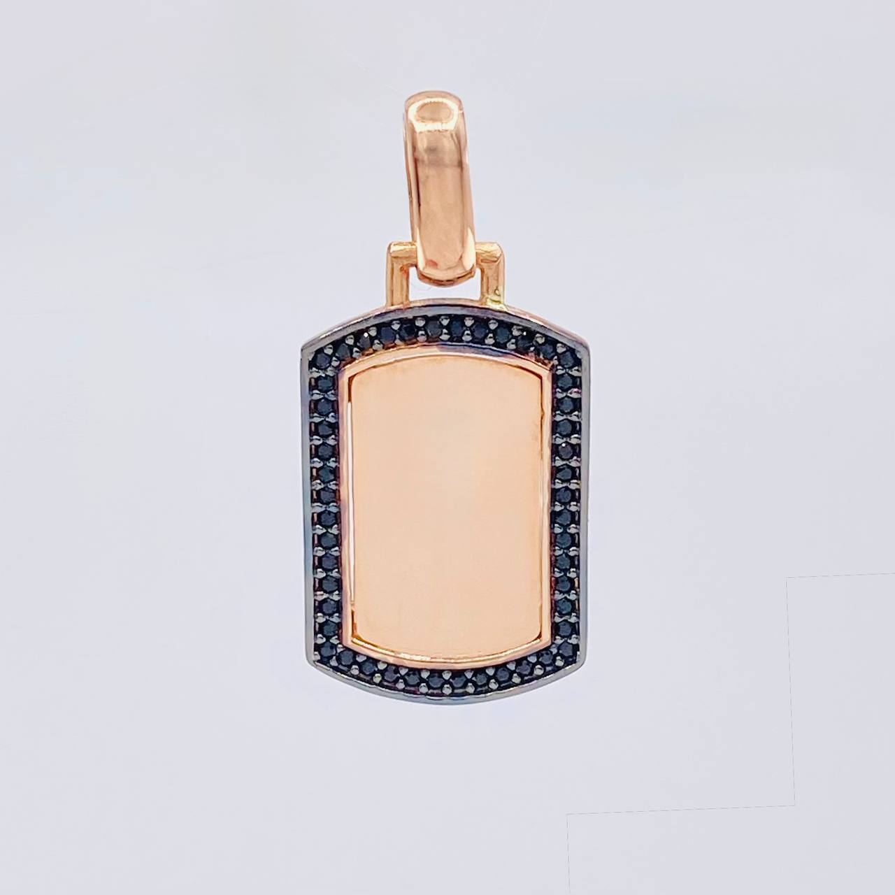 Dije Placa Rectangular Ovalada 3.5g / 3cm Oro Rosa 18K