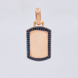 Dije Placa Rectangular Ovalada 3.5g / 3cm Oro Rosa 18K