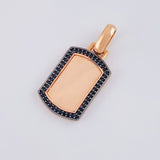 Dije Placa Rectangular Ovalada 3.5g / 3cm Oro Rosa 18K