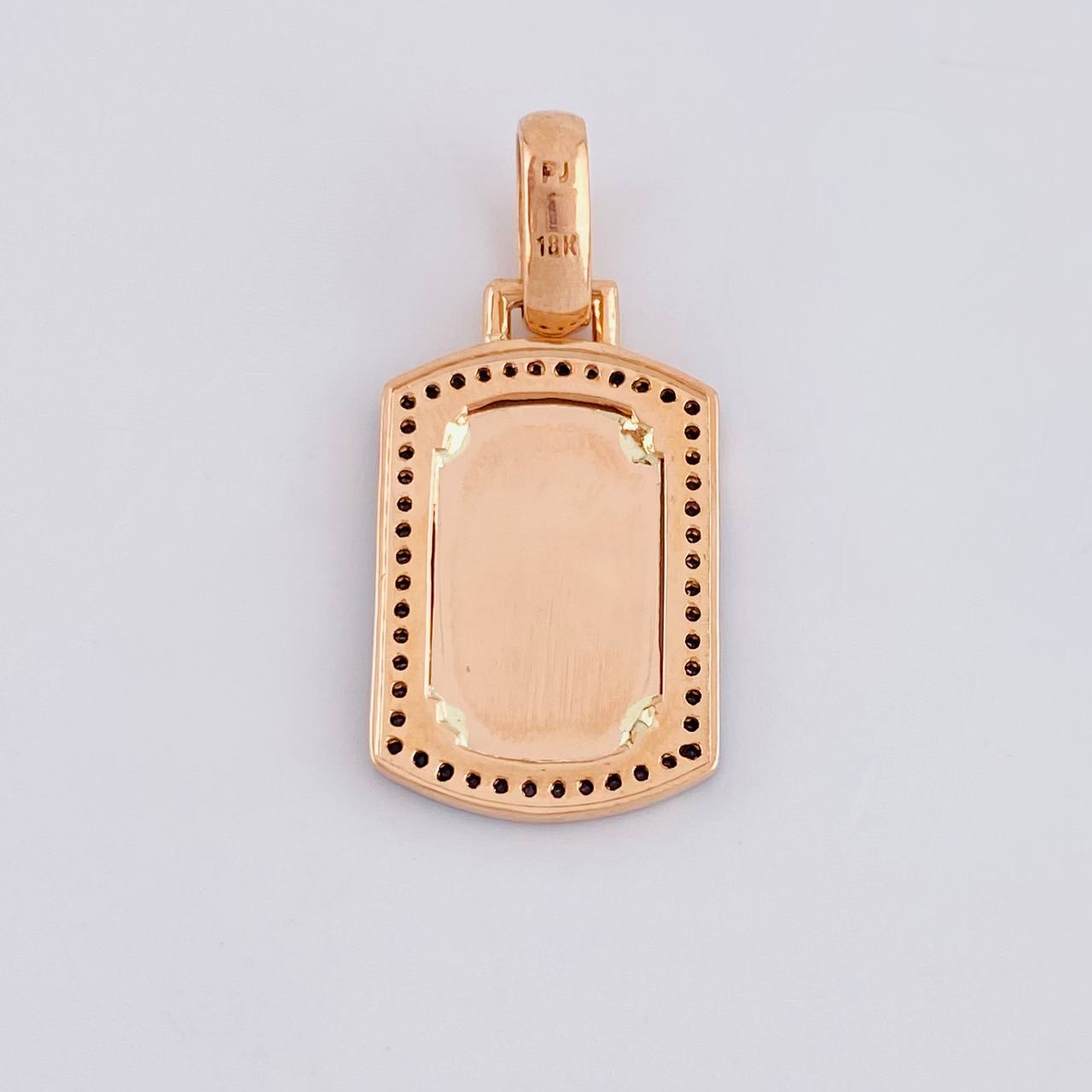 Dije Placa Rectangular Ovalada 3.5g / 3cm Oro Rosa 18K