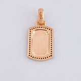 Dije Placa Rectangular Ovalada 3.5g / 3cm Oro Rosa 18K