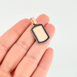 Dije Placa Rectangular Ovalada 3.5g / 3cm Oro Rosa 18K
