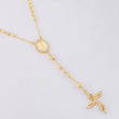 Rosario Virgen Milagrosa Cruz Diamantado 9.2g / 50cm / 3.4mm Oro Amarillo 18K