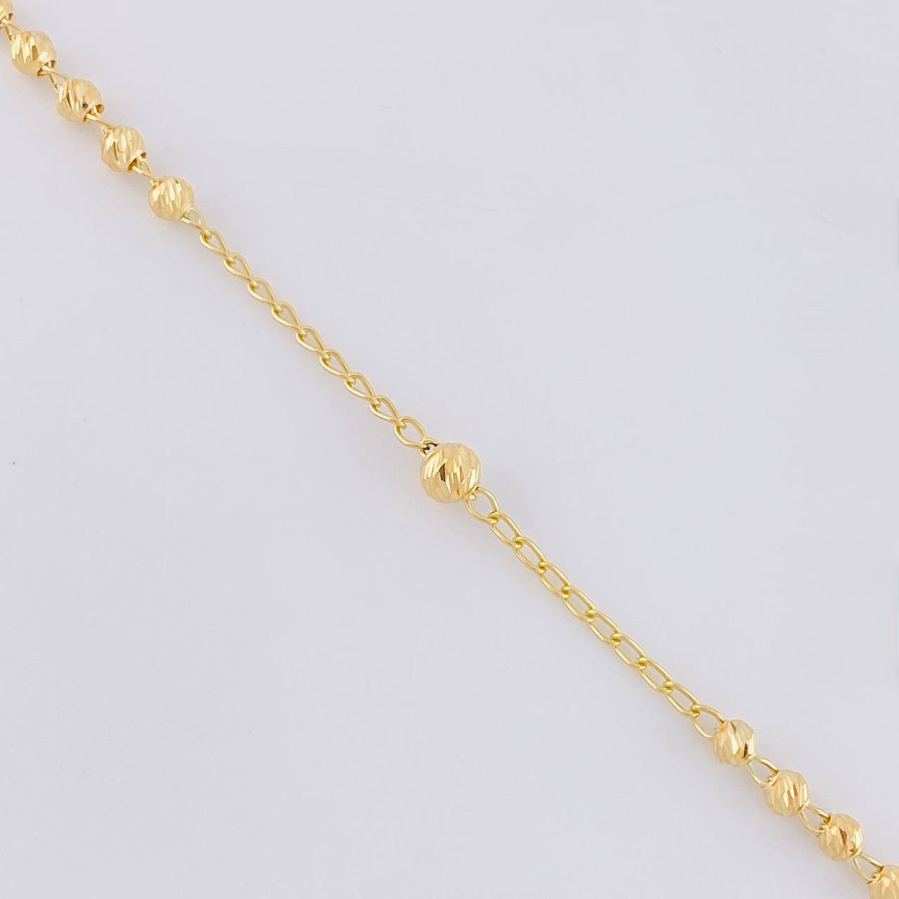 Rosario Virgen Guadalupe Cruz Cristo Diamantado 8.85g / 50cm / 3.4mm Oro Amarillo 18K