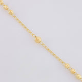 Rosario Virgen Milagrosa Cruz Cristo Diamantado 8.9g / 50cm / 3.4mm Oro Amarillo 18K