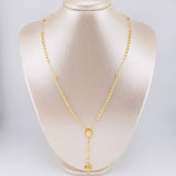 Rosario Virgen Milagrosa Cruz Cristo Diamantado 8.9g / 50cm / 3.4mm Oro Amarillo 18K