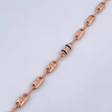 Pulso Corona RX 4.25gr / 21.8cm / 4mm Cauchos Negros Oro Rosa 18K $