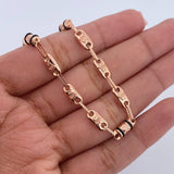 Pulso Corona RX 4.25gr / 21.8cm / 4mm Cauchos Negros Oro Rosa 18K $