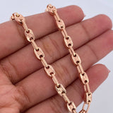 Tobillera Rustica Tornillo 6.55gr / 26cm / 4.3mm Diamantado Oro Rosa 18K $