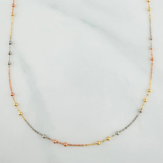 Cadena Aro Seguido Bolas 1.7 g / 44.5 cm / 1.7 mm Tres Oros 18K