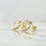 Set Rectangulo Solitario En Aro 6.15gr / Dije Sin Cargador 1.3cm - Topos 1.3cm - Anillo T6 1/2 Oro Amarillo 18K