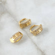 Set Rectangulo Tornillo 5.95gr / Dije Sin Cargador 1.4cm - Candongas 1.4cm / Circones Blancos Oro Amarillo 18K ©