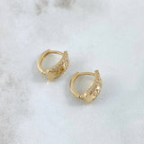 Set Rectangulo Tornillo 5.95gr / Dije Sin Cargador 1.4cm - Candongas 1.4cm / Circones Blancos Oro Amarillo 18K ©