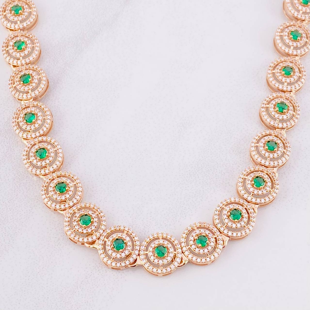Cadena Tenis Circular 53.25g / 45cm / 11mm Oro Rosa 18K