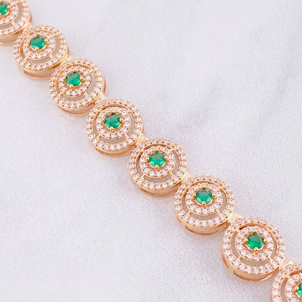 Cadena Tenis Circular 53.25g / 45cm / 11mm Oro Rosa 18K