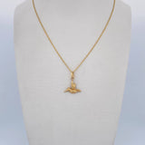 Set Cadena Singapur 1.1gr / 45.1cm / 0.8mm + Dije Colibri 0.5gr / 1.6cm Troquelado Oro Amarillo 18K (Oferta) $