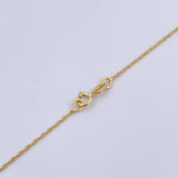 Set Cadena Singapur 1.15gr/51.1cm/0.7mm + Dije Ola Cruzada 0.5gr/1.3cm Circones Blancos Oro Amarillo 18K (Oferta) $