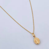 Set Cadena Singapur 1.1gr / 49.7cm 0.7mm + Dije Virgen Guadalupe 0.4gr / 1.5cm Troquelado Oro Amarillo 18K (Oferta) $