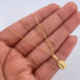 Set Cadena Singapur 1.1gr / 49.7cm 0.7mm + Dije Virgen Guadalupe 0.4gr / 1.5cm Troquelado Oro Amarillo 18K (Oferta) $