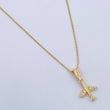 Set Cadena Singapur 1.05 / 45cm / 0.7mm + Dije Avion 0.6gr / 1.9cm Circones Blancos Oro Amarillo 18K (Oferta) $