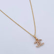 Set Cadena Singapur 1.15gr/51.1cm/0.7mm + Dije Ola Cruzada 0.5gr/1.3cm Circones Blancos Oro Amarillo 18K (Oferta) $