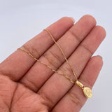 Set Cadena Veneciana 1.35gr/50.1cm/0.6mm + Dije Virgen Milagrosa 0.35gr/1.4cm Troquelado Oro Amarillo 18K (Oferta) $