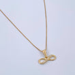 Set Cadena Veneciana 1.4gr / 50cm / 0.4mm + Dije Infinito 0.6gr / 1cm Circones Blancos Oro Amarillo 18K (Oferta) $