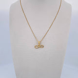 Set Cadena Veneciana 1.4gr / 50cm / 0.4mm + Dije Infinito 0.6gr / 1cm Circones Blancos Oro Amarillo 18K (Oferta) $
