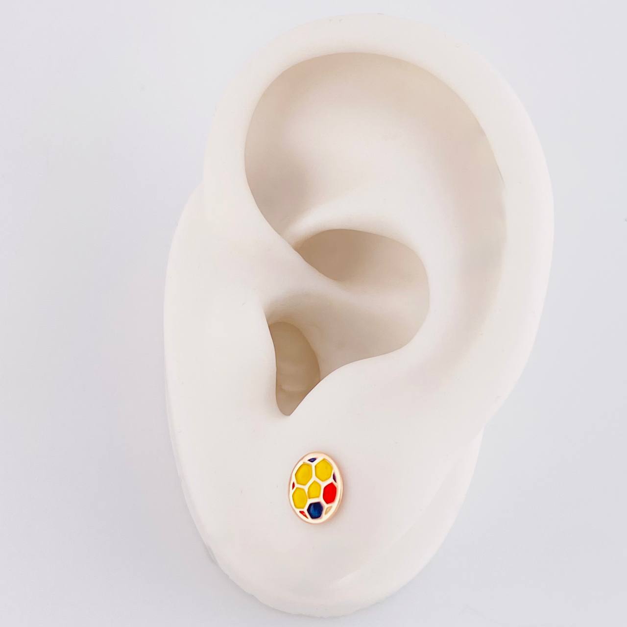 Topos Balón Tricolor 0.7g / 6.8mm Oro Rosa 18K