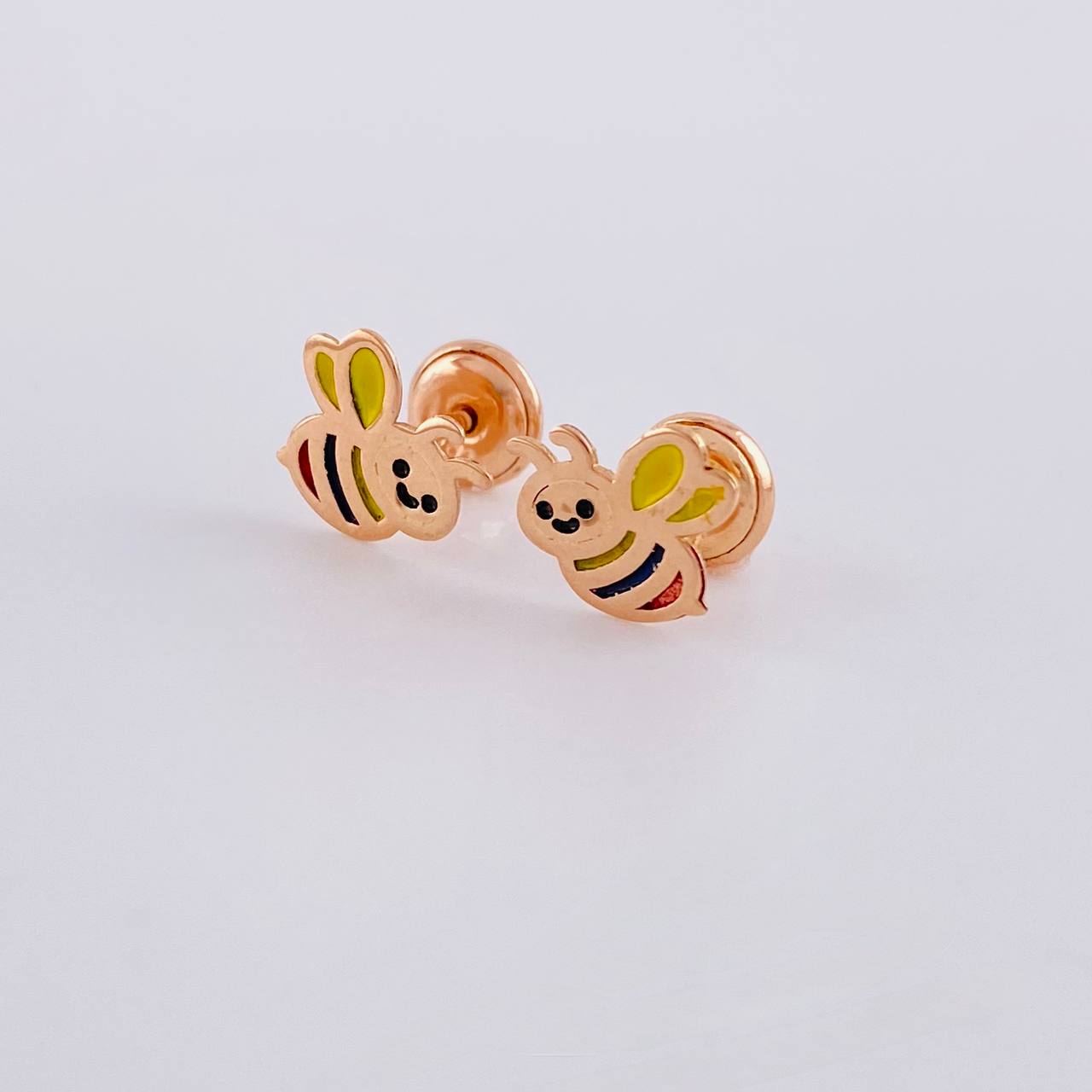 Topos Abeja Tricolor 0.08g / 8.9mm Oro Rosa 18K