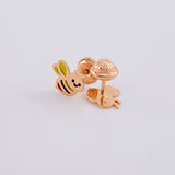 Topos Abeja Tricolor 0.08g / 8.9mm Oro Rosa 18K