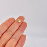 Dije Trebol Diamantado 0.7g / 1.2cm Oro Amarillo 18K