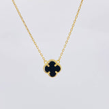 Cadena Aro Seguido Trebol Onix 2.3g / 45cm / 1mm Oro Amarillo 18K