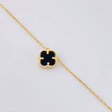 Cadena Aro Seguido Trebol Onix 2.3g / 45cm / 1mm Oro Amarillo 18K