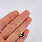 Cadena Aro Seguido Trebol Onix 2.3g / 45cm / 1mm Oro Amarillo 18K