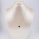 Cadena Aro Seguido Trebol Onix 2.3g / 45cm / 1mm Oro Amarillo 18K