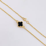 Cadena Aro Seguido Trebol Onix 8.55g / 50cm / 1.55mm Oro Amarillo 18K