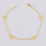 Pulso Cajón Corazón Diamantado 2.05g / 18cm / 1.6mm Oro Amarillo 18K