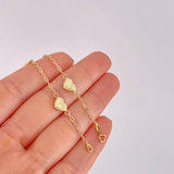 Pulso Cajón Corazón Diamantado 2.05g / 18cm / 1.6mm Oro Amarillo 18K