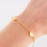 Pulso Cajón Corazón Diamantado 2.1g / 18cm / 1.6mm Oro Amarillo 18K