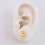 Topos Trebol Diamantado 0.9g / 8.5mm Oro Amarillo 18K