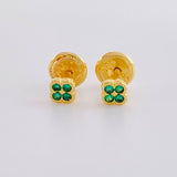 Topos Flor Borde Texturizado 0.7g / 3.6mm Oro Amarillo 18K