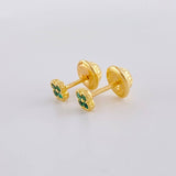 Topos Flor Borde Texturizado 0.7g / 3.6mm Oro Amarillo 18K
