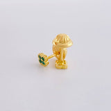 Topos Flor Borde Texturizado 0.7g / 3.6mm Oro Amarillo 18K