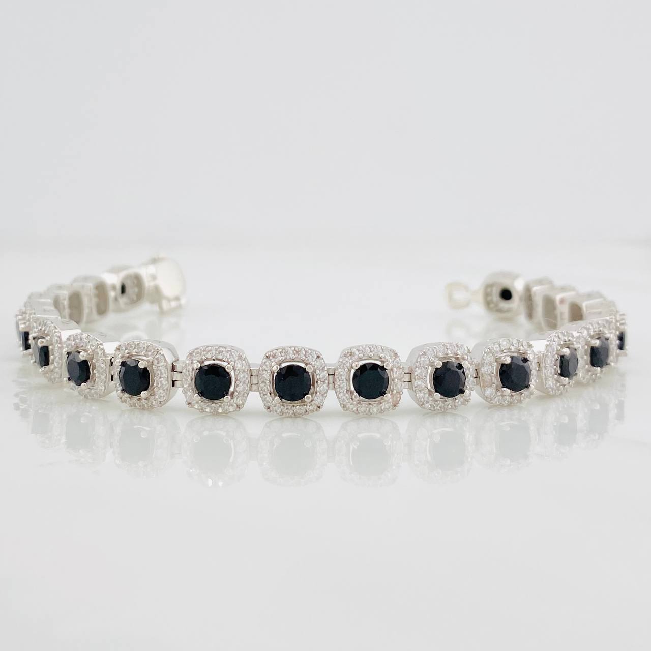 Pulso Tennis 22g / 19cm / 7.5mm Plata Rodinada 925