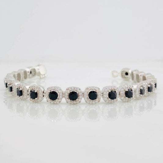 Pulso Tennis 22g / 19cm / 7.5mm Plata Rodinada 925
