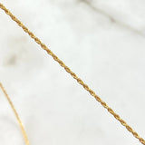 Set Cadena Lazo 1gr / 50cm / 1.2mm + Dije Ancla 0.45gr / 1.7cm Oro Amarillo 18K