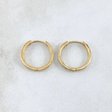 Candongas Carril 2.6gr / 1.7cm / Circones Blancos Oro Amarillo 18K