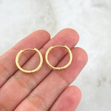 Candongas Carril  1.4gr / 1cm Circones Blancos  Oro Amarillo 18K